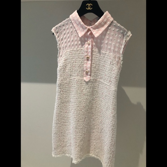 CHANEL Dresses & Skirts - Chanel pink tweed dress